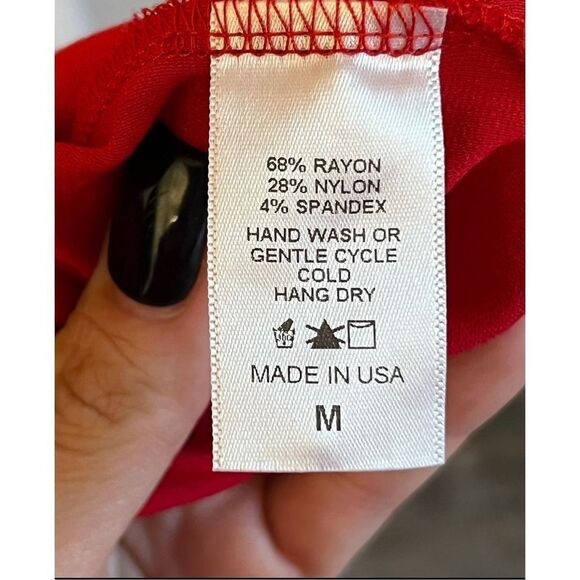 Brigitte Brianna Red Ruffle Sleeve Holiday Dress Made in USA Women’s Medium - Picture 5 of 7